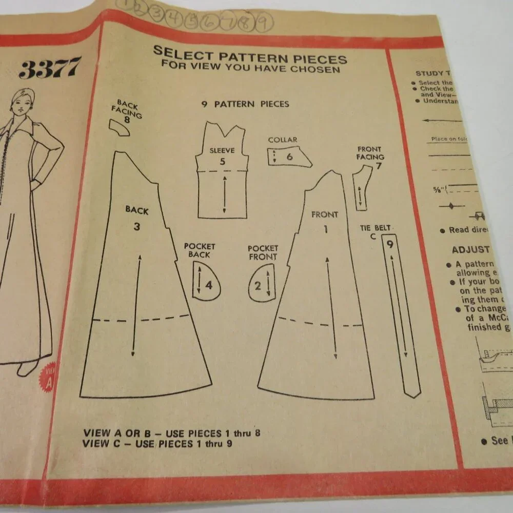 McCall's 3377 sewing pattern  dress, robe